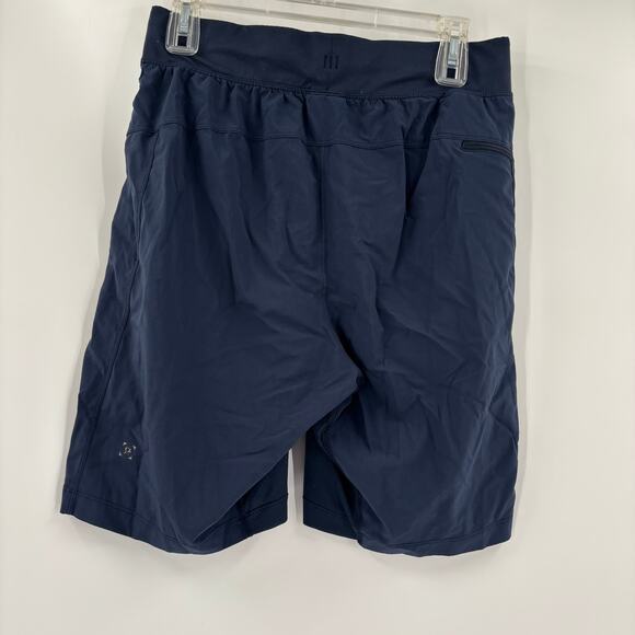 Lululemon Medium Navy Blue Drawstring Stretch Waist Workout Shorts - Picture 5 of 5